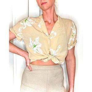 Brixton button up tropical print shirt